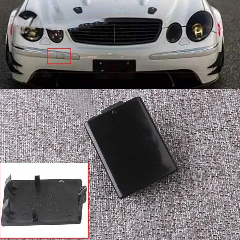 Front Bumper Tow Eye Hook Cover Cap Lid Unpainted 2118850026 for Mercedes-Benz W211 2003 2004 2005 2006 E320 E350 E55