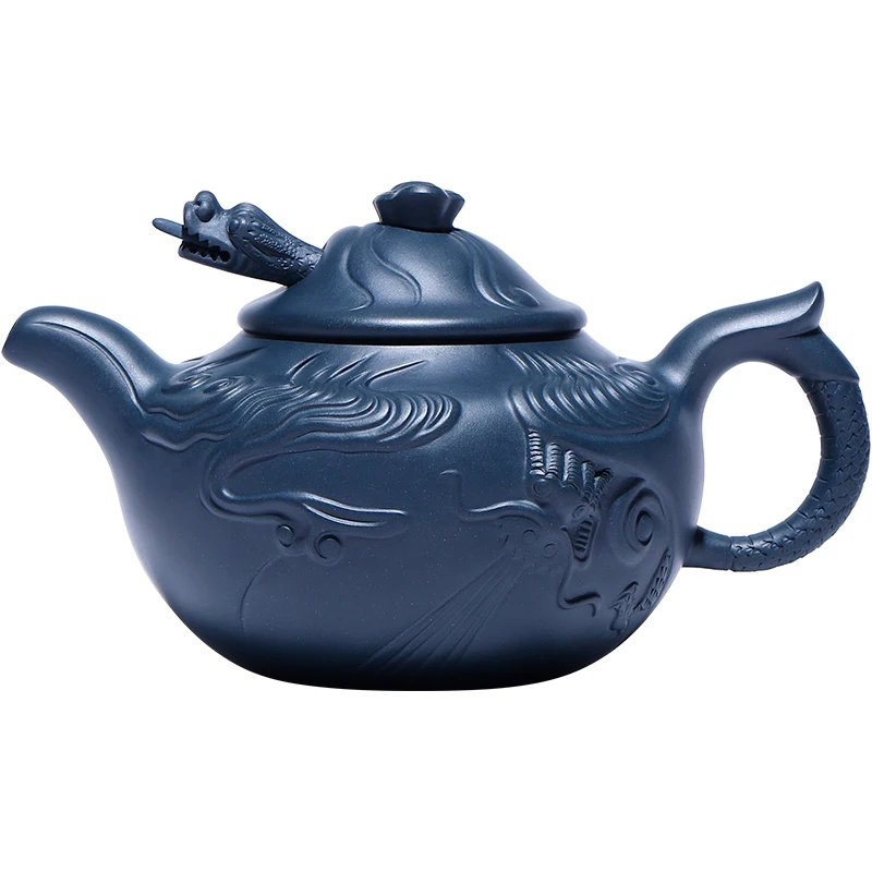 ★masters wear light pure manual embossment teapot chlorite household utensils yunlong pot of the republic of China