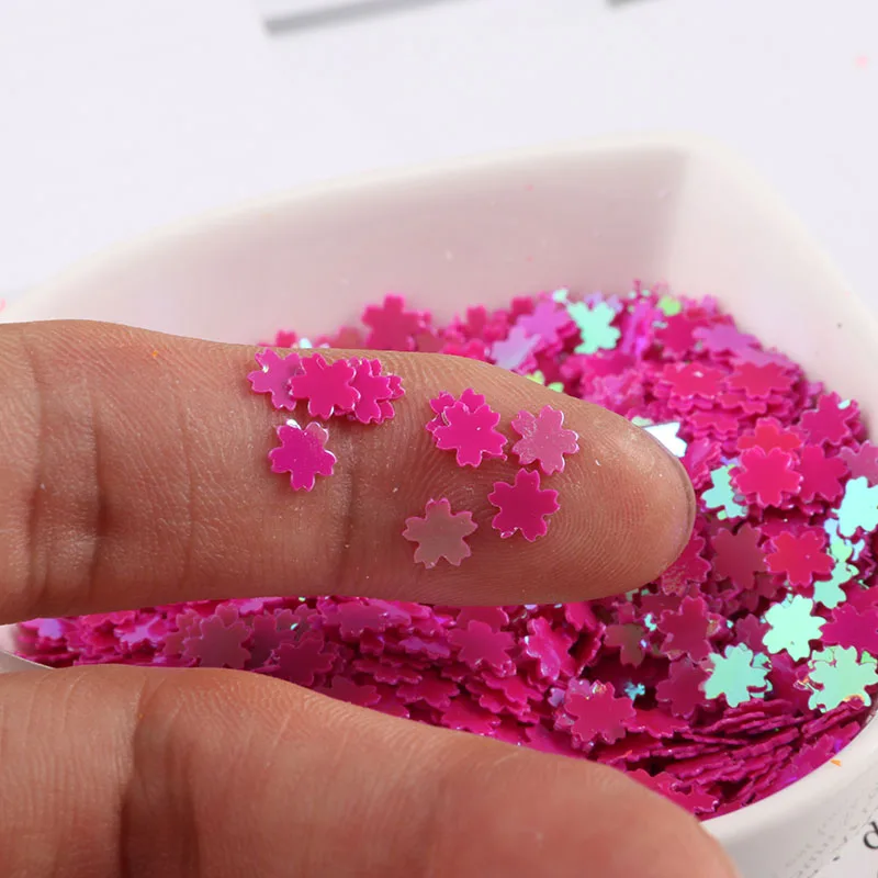 5mm Sakura cekiny Nail Art Glitter Manicure słodki kwiat wiśni biżuteria wypełnienie Paillettes dla karta DIY Making rzemiosło konfetti