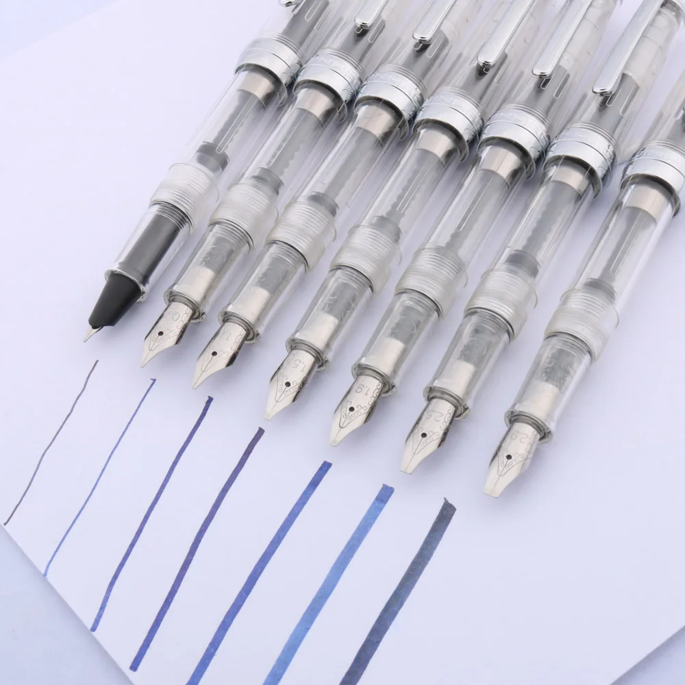 High Quality 992 Fountain Pen Transparent White SPIN Duckbill Gothic Parallel Flat Tip Calligraphy School Office Stationery
