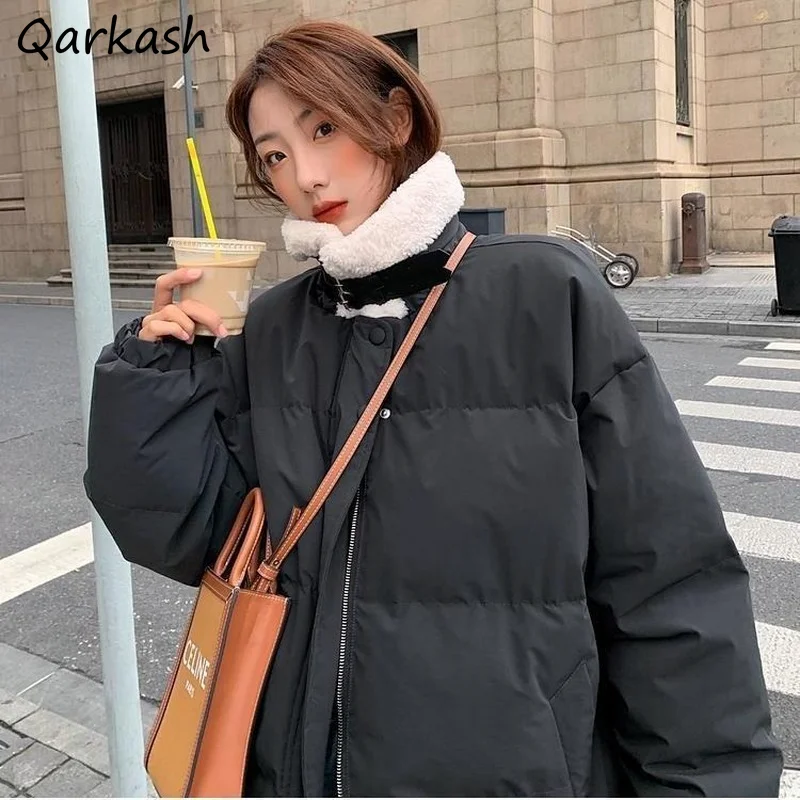 

Parkas Women Winter Streetwear Stylish Warm All-match Holiday Teens Clothing Harajuku Female Design Simple New Prevalent Tender