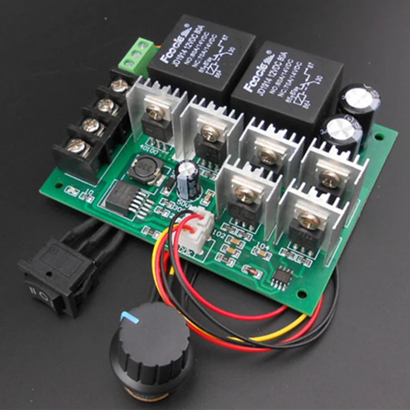 DC10-50V 40A PWM Electron Speed Regulator 25KHZ 12V 24V 36V48V DC Brush Motor Controller With Positive Inversion Function Switch