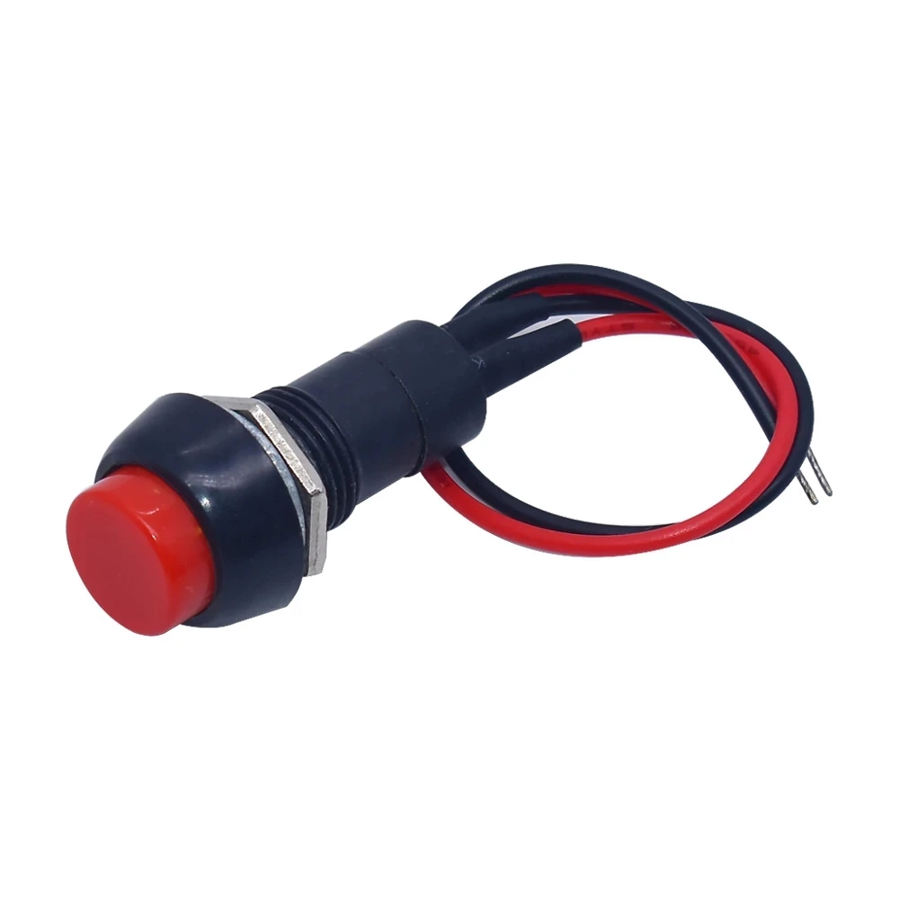 12mm Push button switch waterproof small car circuit wire speaker electrical mini boat shape round line PBS-11B PBS-33b