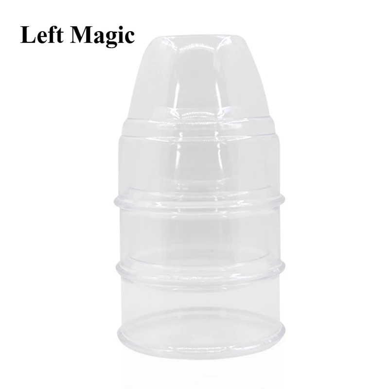 Transparent Three Cups  - Plastic  Magic Tricks Size: 6.9*7cm  No Balls Close Up Magic Props  Illusion Magician Accessary Mental