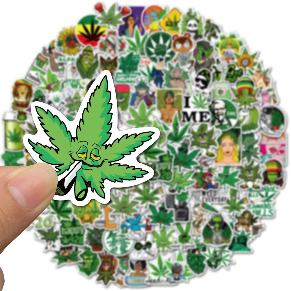 10/30/50/100pcs Anime Weed Leaves Graffiti Stickers for Laptop Luggage Car Skateboard Waterproof Cool Sticker Packs Decal Toys