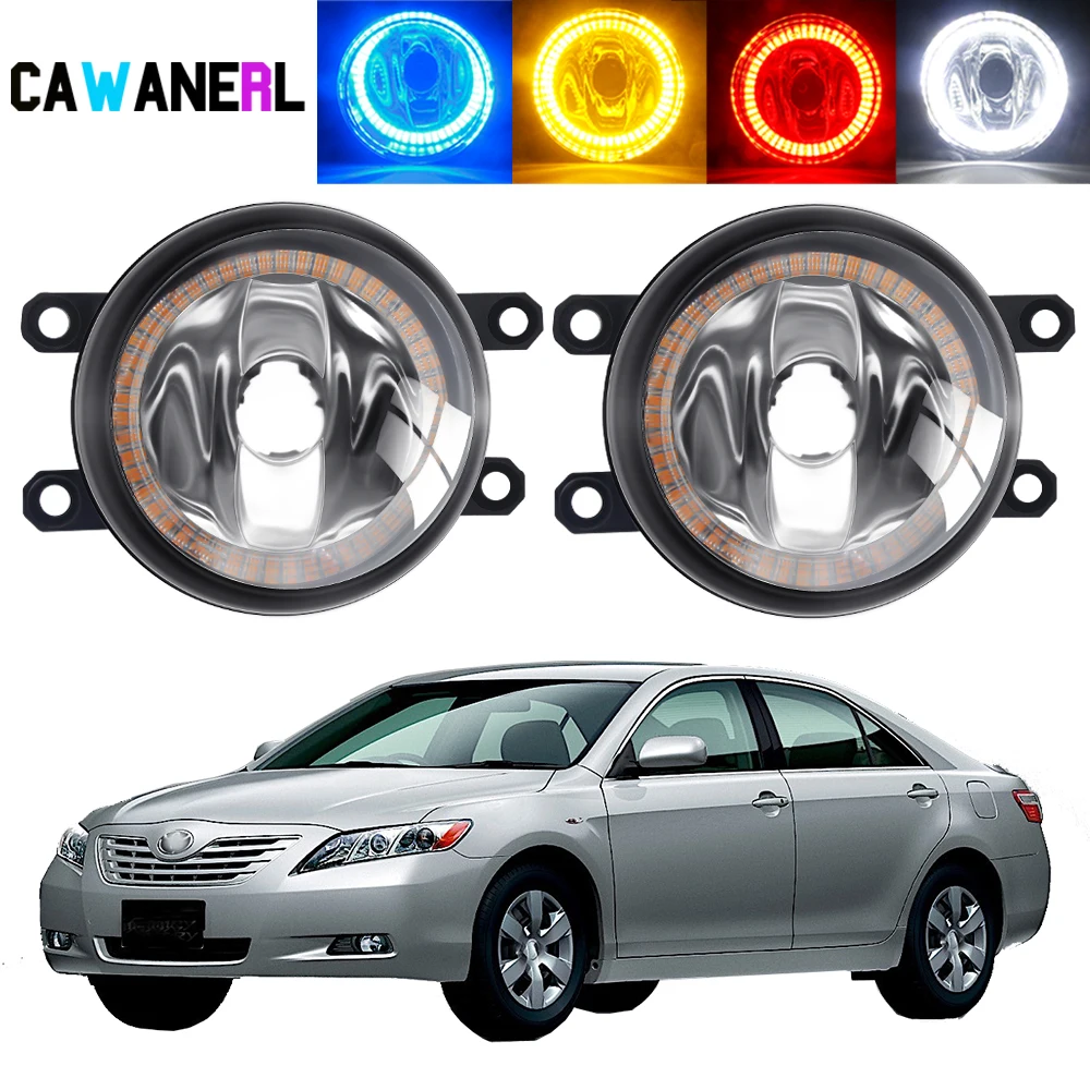 

2 X Car Left + Right Angel Eye Fog Light Assembly For Toyota Camry 2007-2015 Halo Ring Fog Daytime Running Lamp DRL 20W 12V