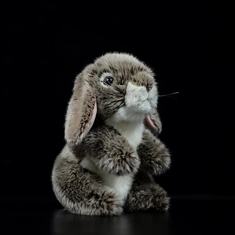 

19cm Cute Holland Lop Eared Rabbit Dolls Simulation Lovely Brown Bunny Kawaii Animal Soft Stuffed Plush Toy Children Kids Gift