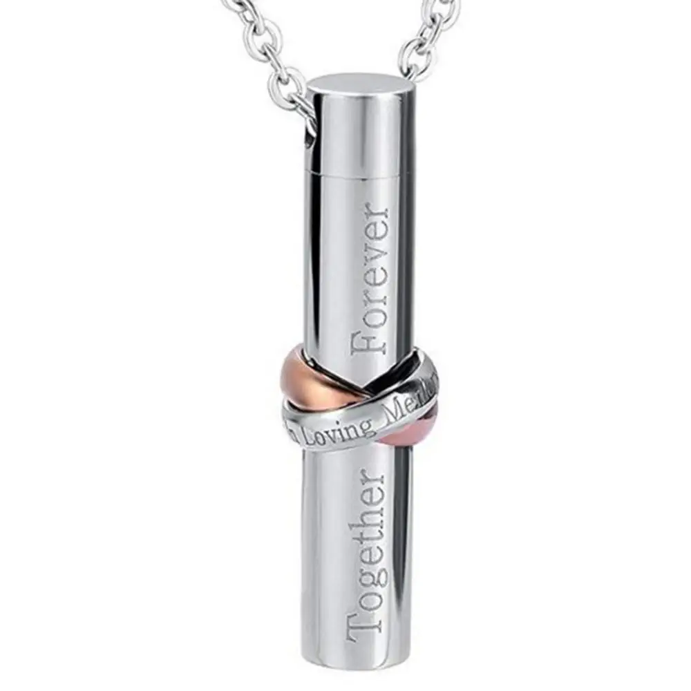 Womens Mens Urn Necklaces for Ashes Stainless Steel Infinity Together Love Cylinder Pendant Cremation Jewelry Memorial Keepsake