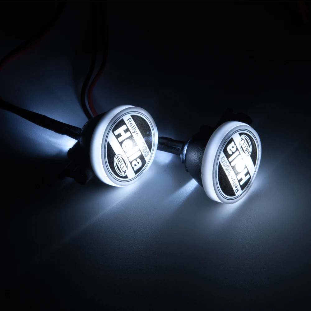 AXSPEED 2/4Pcs LED Light with Round Plastic Cover for TRX-4 Axial SCX10 Tamiya CC01 D90 TF2 1:10 RC Crawler Car Upgrade Parts