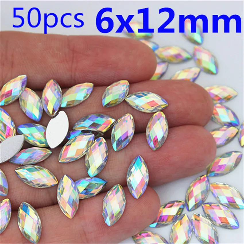 Wielowymiarowe akrylowe cyrkonie w kształcie oka Crystal AB Flat Back Nail Rhinestone 3D Non HotFix Akcesoria do zdobienia paznokci