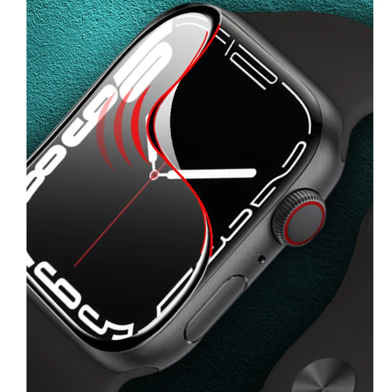 3pcs/lot Protective Film For Apple Watch Series 7 45mm 41mm SmartWatch Clear 3D Transparent Screen Protector Films Full Cover