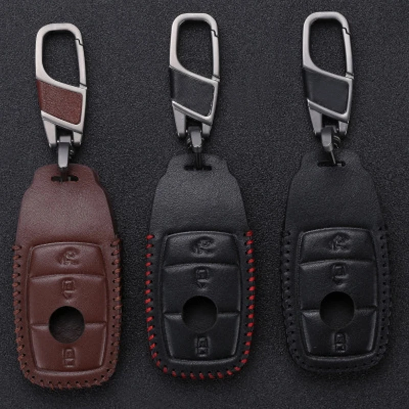 Leather Car Key Cover Case For Mercedes Benz W213 A C E S GLS Class E43 E300 E400 E200 E220 Maybach S320L S450 S350 E300L E260