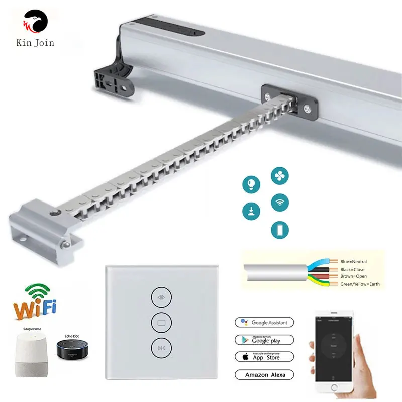 Kinjoin A-OK Elektrische Raam Opener, 3/4 Draden Motor Optioneel, Gecontroleerd Door Uw Bedrade Controller Smart Wifi Controller