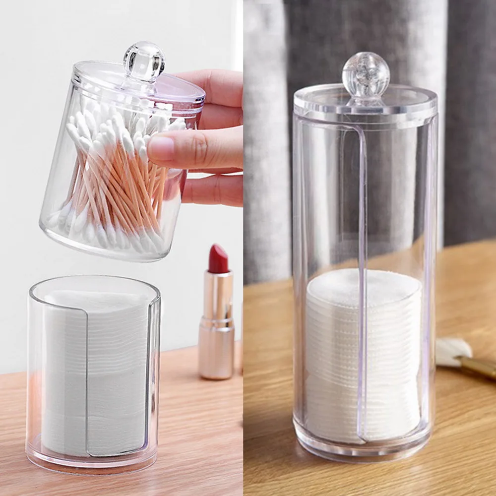 

Контейнер для ювелирных изделий, косметический ватный диск для макияжа, органайзер, акриловый дорожный футляр для хранения косметики, прозрачная коробка для хранения мелочей