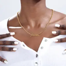 Gothic Old English Nameplate Necklace #4