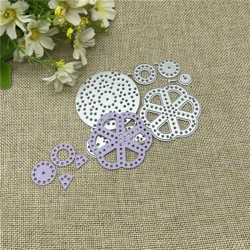 flower skate Metal cutting dies  mold Round hole label tag Scrapbook paper craft knife mould blade punch stencils dies