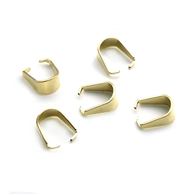 50pcs/lot Rose Gold  Stainless steel Clasps Bails Charm Melon Seeds Buckle Pendant DIY Necklace Connectors Jewelry Findings