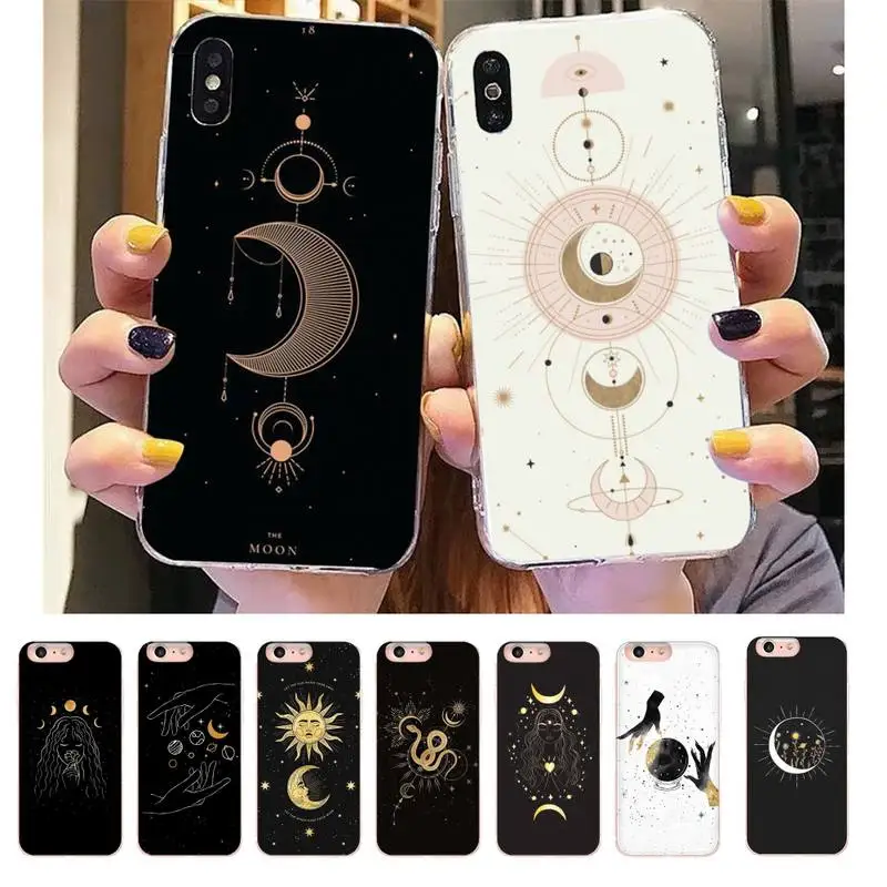 Yinuoda Witches moon Tarot Mystery Totem Phone Case for iPhone 11 12 13 mini pro XS MAX 8 7 6 6S Plus X 5S SE 2020 XR case