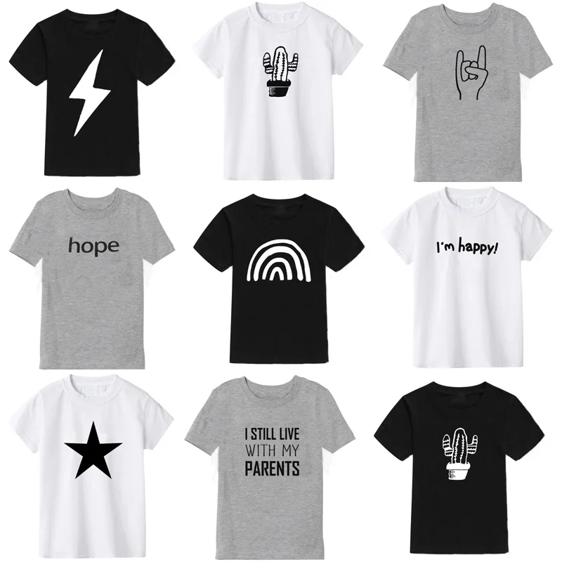 2024 Summer Fashion Printed Cotton Children\'s T-Shirt Boys T Shirts Girls T Shirt Kids T Shirt Kids Tops Children Clothes