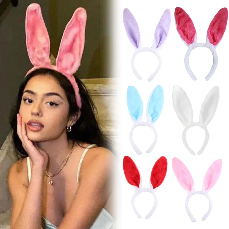 อีสเตอร์ผู้ใหญ่เด็กสาวน่ารักและสบาย Hairband กระต่ายหู Headband ชุดเครื่องแต่งกาย Bunny Ear Hairband อุปกรณ์เสริมผม