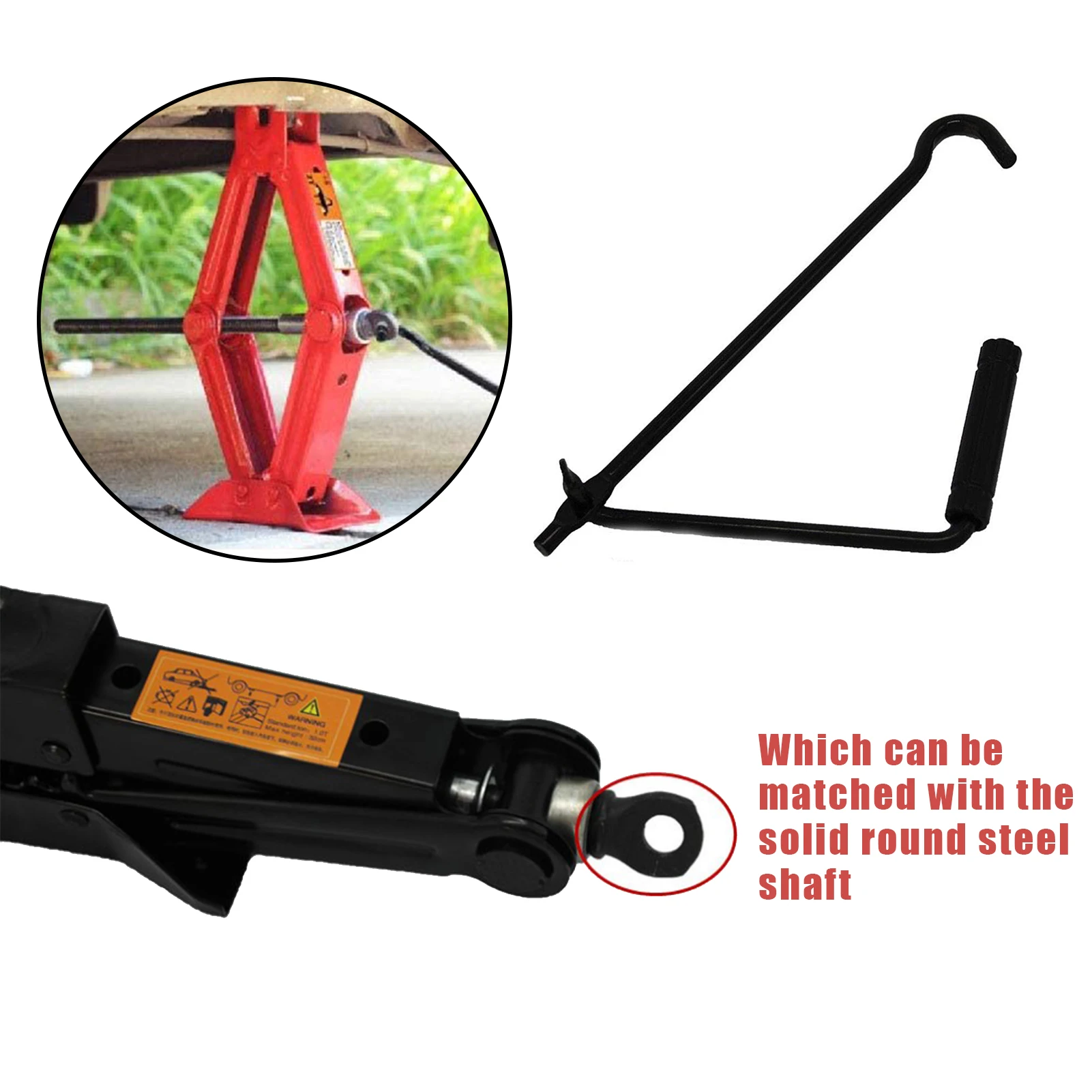 Car Hand Jack Accessories Labor-saving Wheel Repair Tool Metal Handle Scissor Jack Rocker Black For Truck Car Repair Accessories