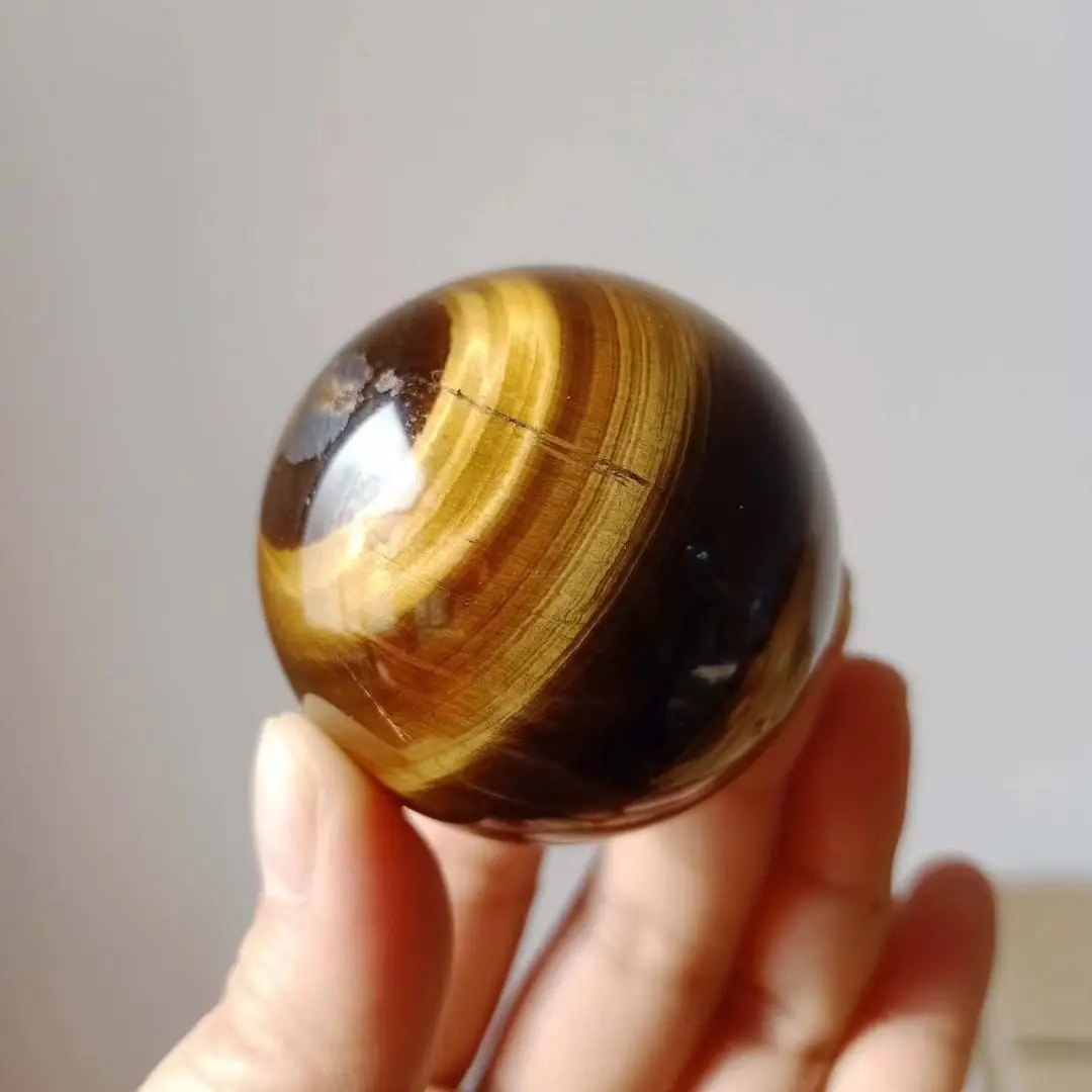 MOKAGY 35mm-40mm Yellow Tiger Eye Quantz Ball Natural Crystal Sphere for Decoration 1pc