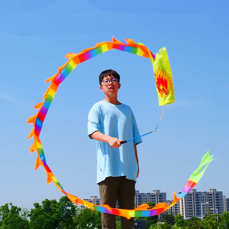 Uma dança com dragões ano novo chinês dragão dança adereços para crianças adulto de fitness dragon square prática festival presentes