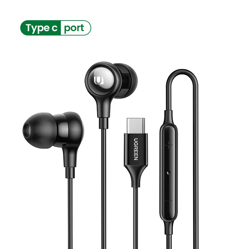 Ugreen Wired Oortelefoon Met Microfoon In Ear 3.5Mm Noise Cancelling Usb Type C Lightning Oortelefoon Voor Iphone Xiaomi Hoofdtelefoon