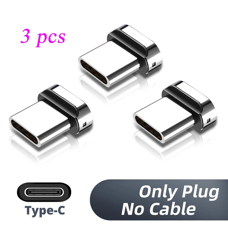 3 PCS Square Magnetic Tips for Mobile Phone Replacement Parts Micro Type C Magnet Charger Cable Plug Converter Charging Adapter image 2