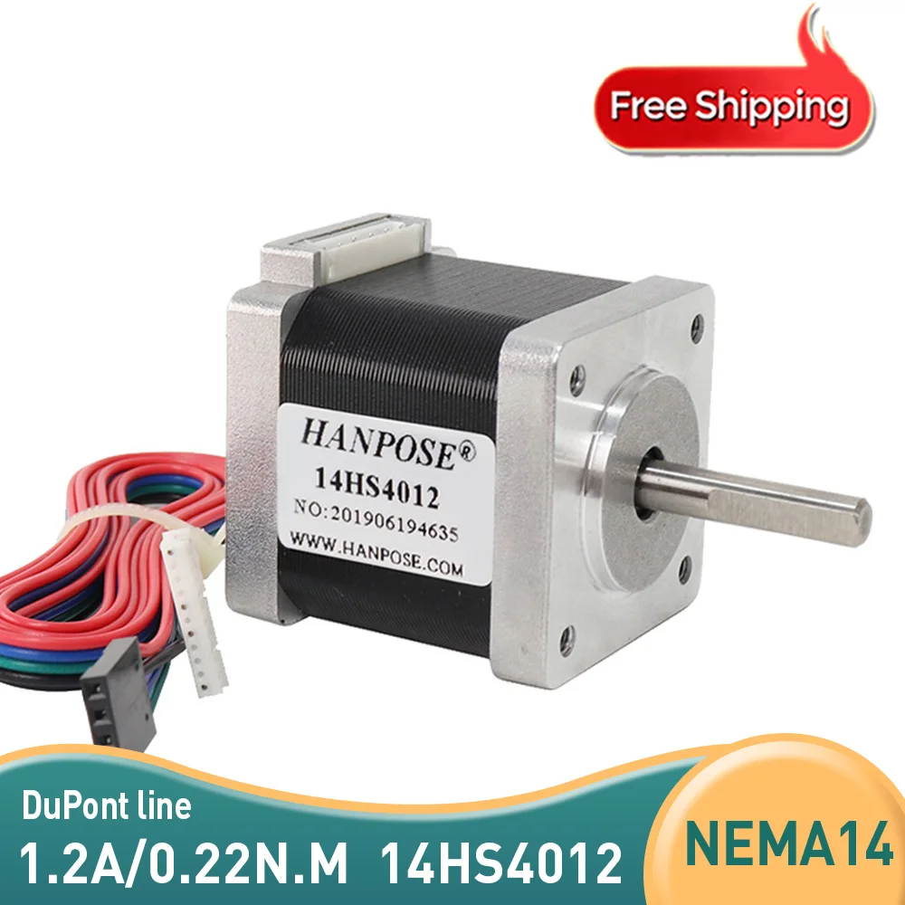 

2 Phase 4 Leads Nema 14 Stepper Motor H40mm 1.2A 0.22N.m 14HS40121.8 Degree For 3D Printer CNC Parts 35 Step Motor