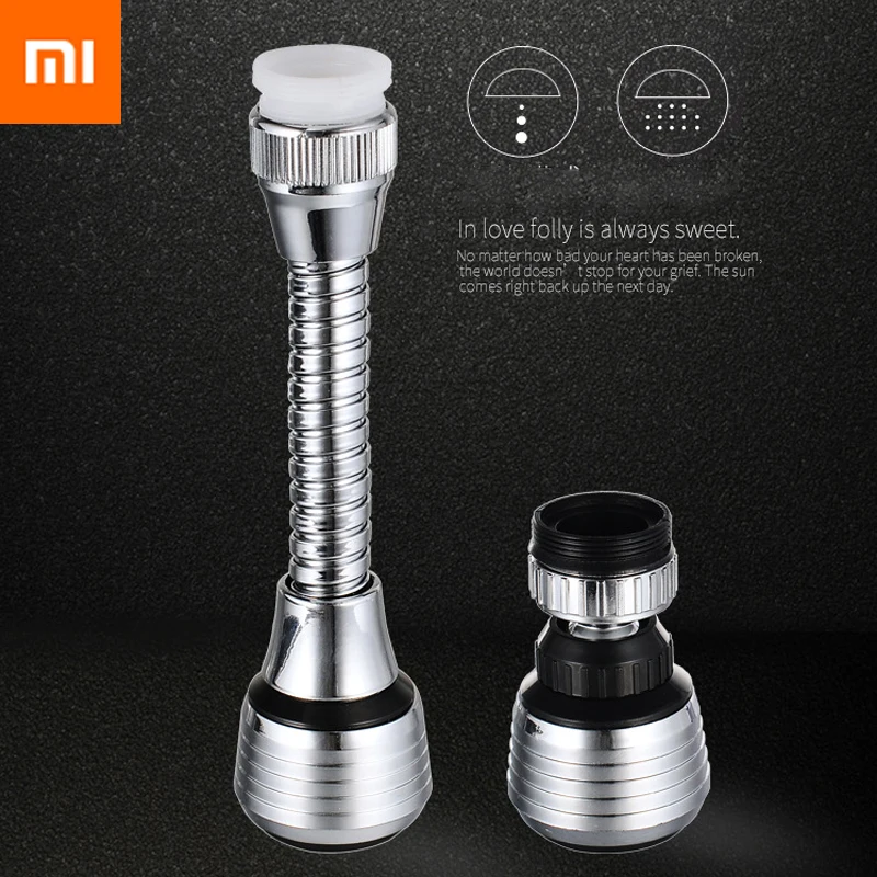 Xiaomi kitchen faucet shower 2 modes adjustable converter extended foam shower 360 rotary converter universal joint faucet