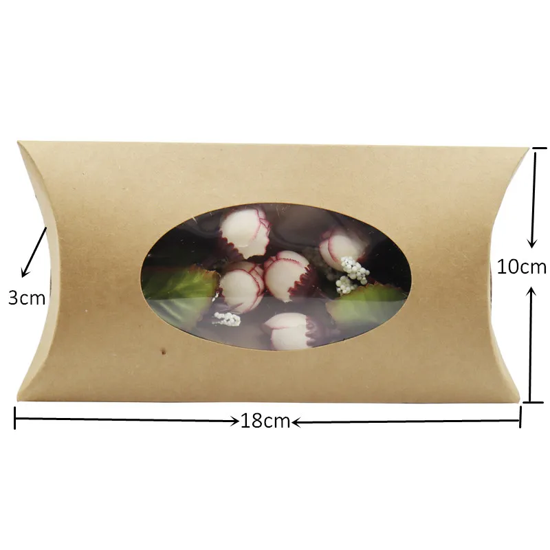 

2Pcs Sample 18x10x3cm Kraft Gift Packaging Pillow Boxes Jewelry Kraft Boxes Wedding Candy Displays Paper Boxes