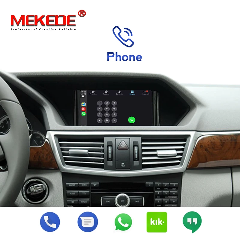 MEKEDE Wireless CarPlay Android Auto CarPlay Multimedia Box per Mercedes Benz Classe E W212 E200 E300 E400 E500 2009-2015