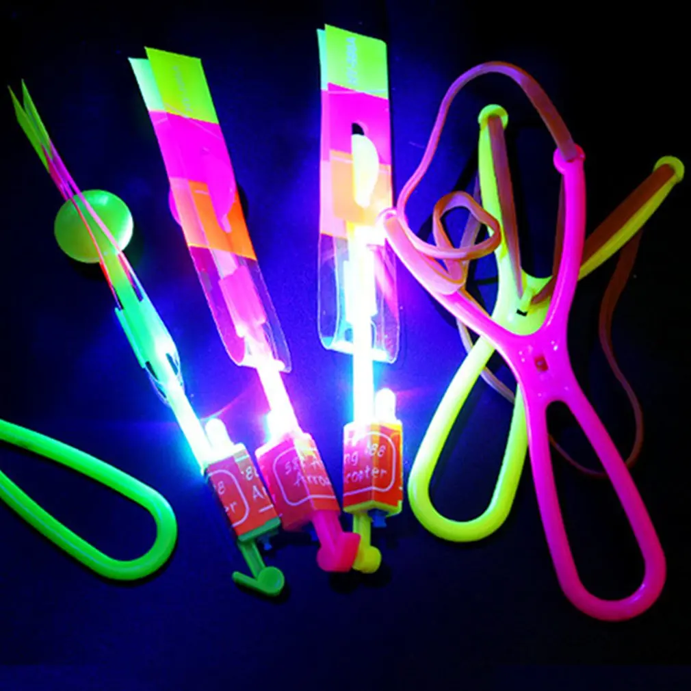 Luminous Slingshot LED Light Catapult Arrows Flying Toys Children Kids Non-toxic Early Educational Toy