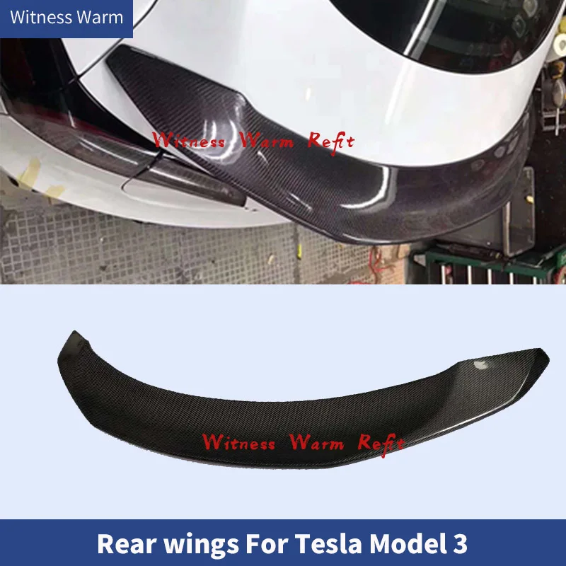 Carbon Fiber/frp Rear Trunk Boot Lip Wing Spoiler for Tesla Model 3 2017 - 2019 Carbon Fiber Rear Trunk Spoiler