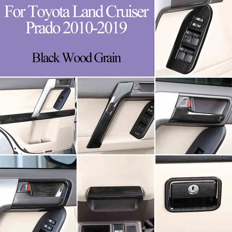 

Black Wood Grain For Toyota Land Cruiser Prado FJ150 150 2010-2019 Black Wood Car Interior Decoration Trim Frame Accessories