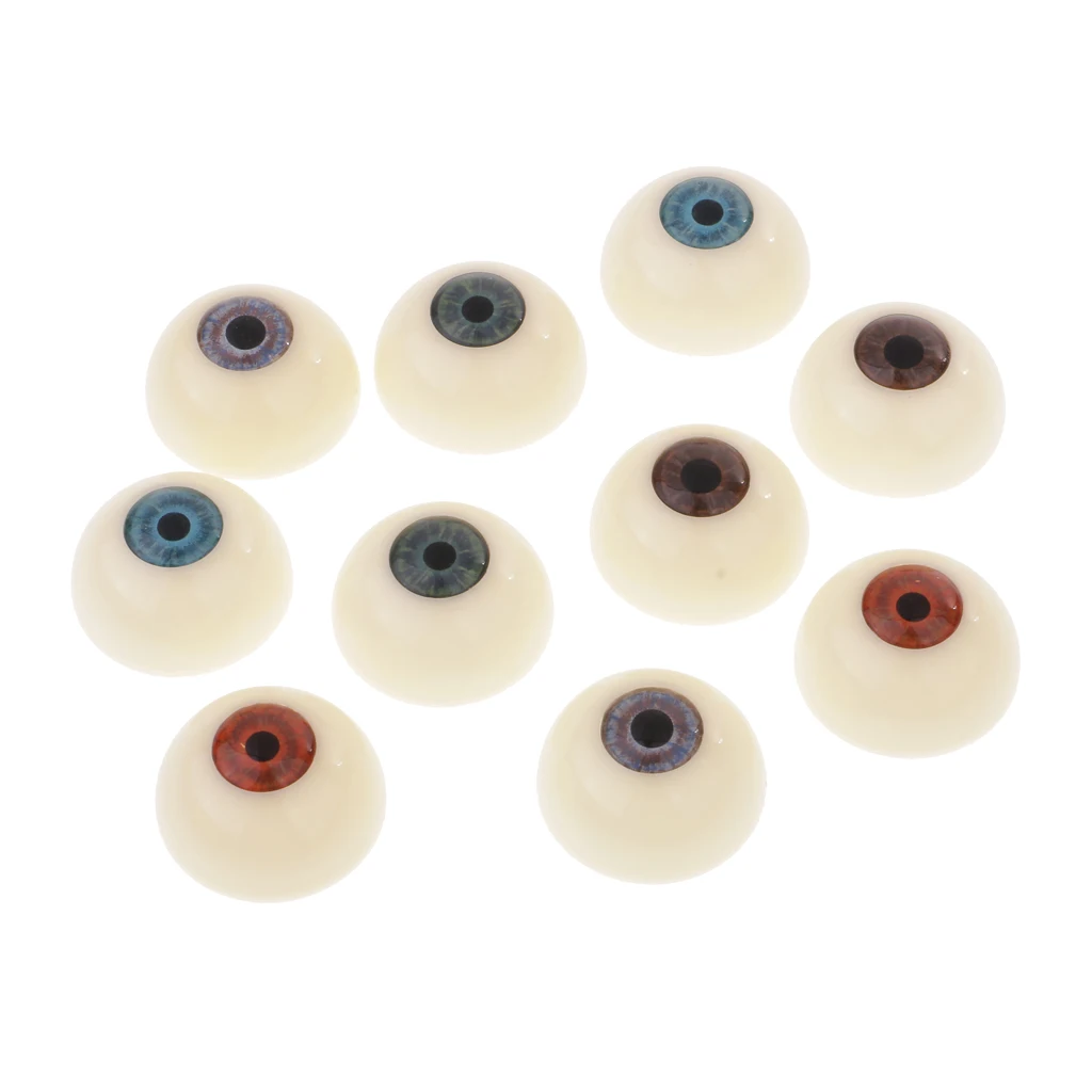 Olhos de boneca acrílica meio redondos 30mm, olhos para máscara/boneca/urso acessórios diy com 10 peças