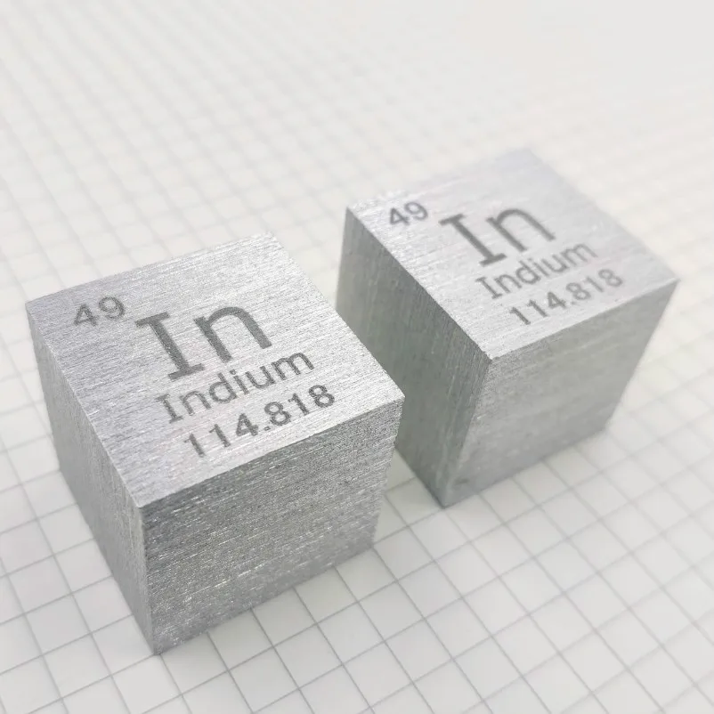 Imagem -03 - Indium Metal na Tabela Periódica-cube o Comprimento Lateral é de Uma Polegada 254 mm e o Peso é de Cerca de 121122g 99995