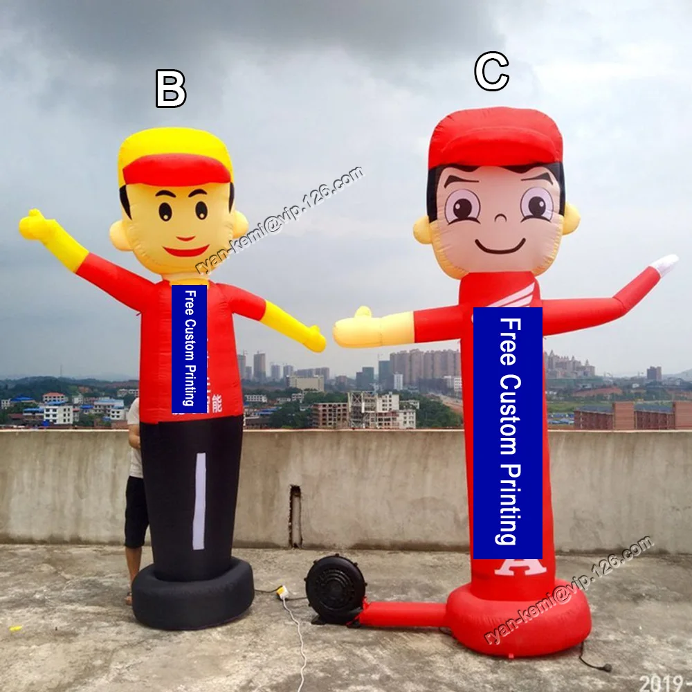 3m inflatable sky air dancer boy balloon tube for carwash store commercial advertising inflatable character man promotion custom