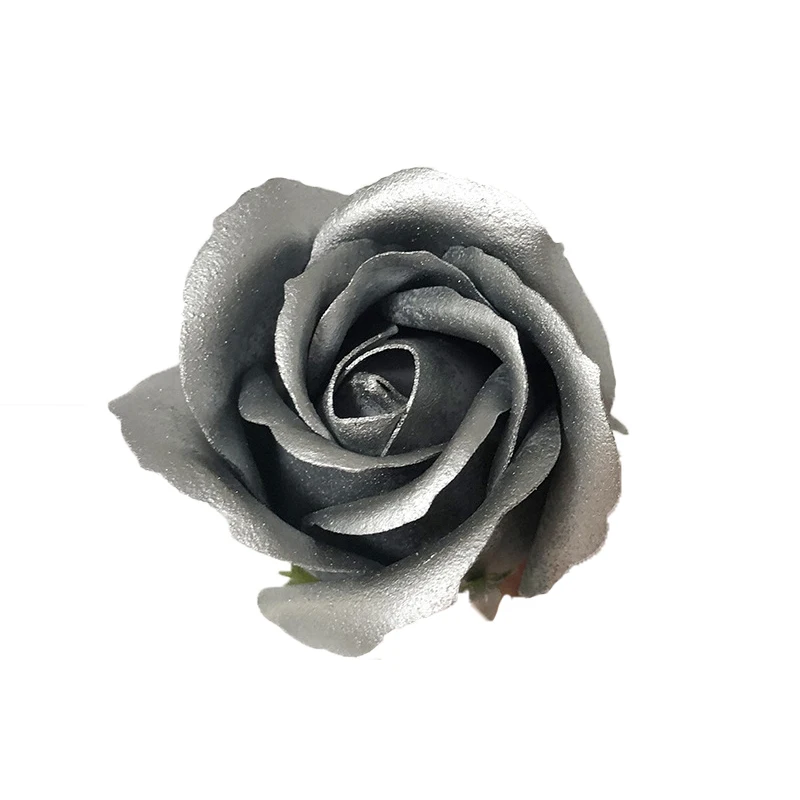 24/50Pcs Gold Silver Artificial Rose Flower Heads Soap Fake Roses DIY Craft Bouquet Wedding Valentine Home Party Decoracion