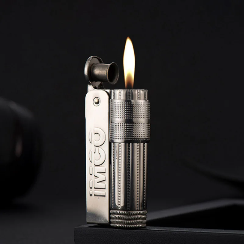 

IMCO 6700 Kerosene Lighter Retro Brass Petrol Windproof Lighter Grinding Wheel Oil Gasoline Cigarette Lighters Cigar Fire