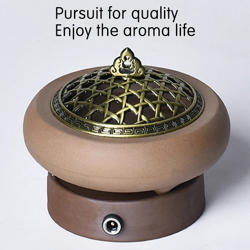 Essential Oil Incense Burner Electric Ceramic Incense Holder Chinese Zen Aroma Diffuser Buddha Timing Thermostat Home Decor