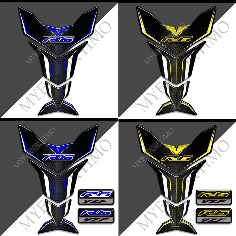 

For YAMAHA YZF-R6 YZF R6 YZFR6 Tank Pad Fuel Protector Emblem Badge Logo Stickers Decal Knee