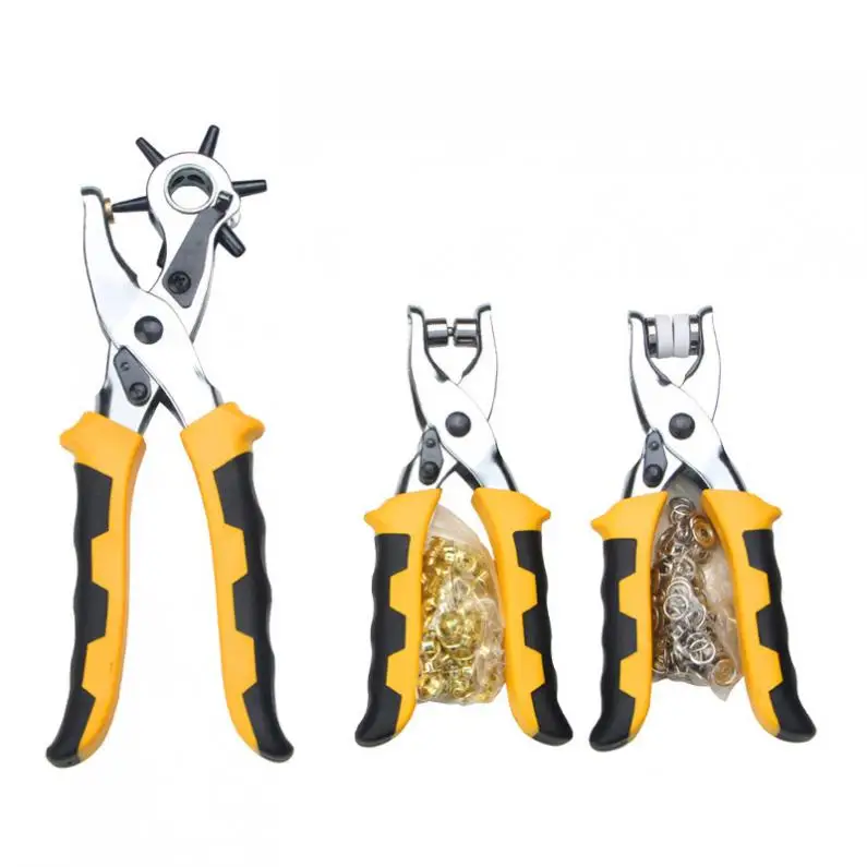 3pcs/lot 3 in1 Leather Punching Pliers Pressure Pliers Chrysanthemum Pliers Setter Tool Kit with Belt Buckle and Daisy Buckle