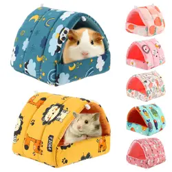 DIY Cute Mini Cage Rabbit Squirrel Winter Warm Mat Guinea Pig Nest Hamster House Small Animal Sleeping Bed Pet Hanging Cage