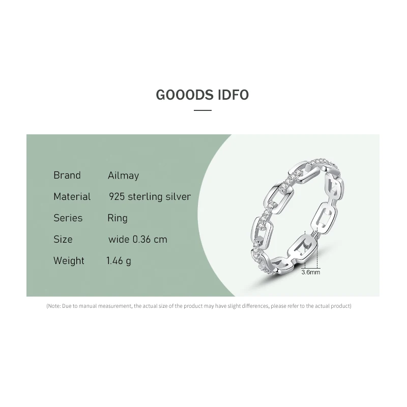 Ailmay-Real 925 Sterling Silver Anel de Dedo para Mulheres, Zircão Transparente, Cor Dourada, Acessórios de Festa, Jóias para Meninas, Moda