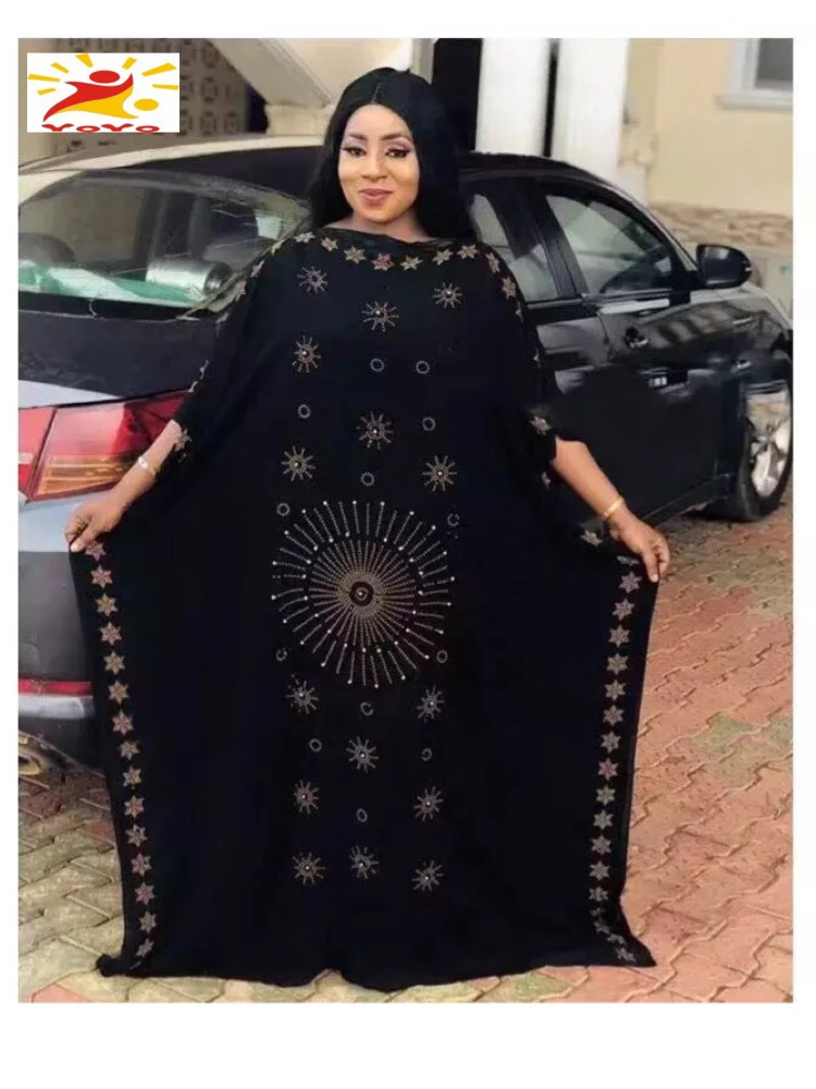 2021 Fashion New Arrival African Dashiki Flower Turkish Maxi KaftanSummer Dresses Women Muslim Fashion Abaya Long Dress HB052