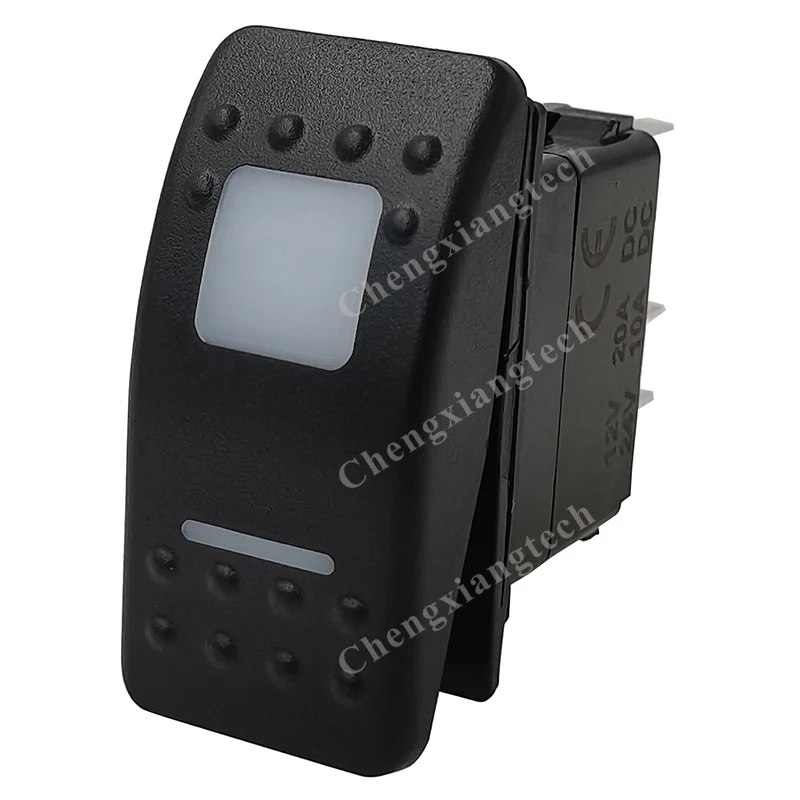 Universal White Led 3 Pin Momentary On Off SPST Rocker Switch IP66 Waterproof for Carling Arb Narva 4x4 (On) Off Toggle Switch