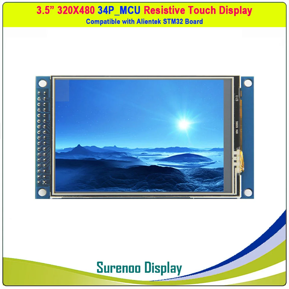 

3.5 inch 480*320 16-Bit Parallel MCU ILI9486 TFT LCD Module Display Screen w/ XPT2046 Resistive Touch Panel Alientek STM32