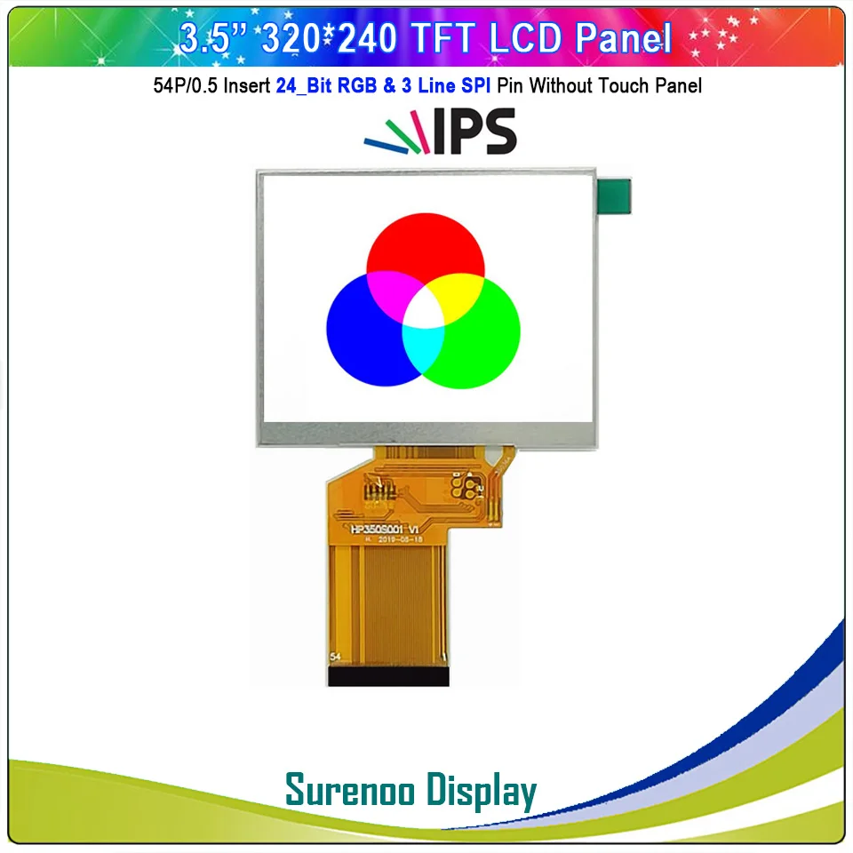 3.5 "Inch 320*240 24_Bit RGB & 3-Line Serial SPI TFT LCD Modul Tampilan Layar dengan sentuh Resistif Panel